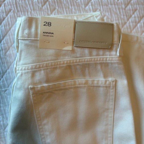 Citizens of Humanity Annina Trouser Jeans, 33" inseam, Soft White, Size 28, NWT